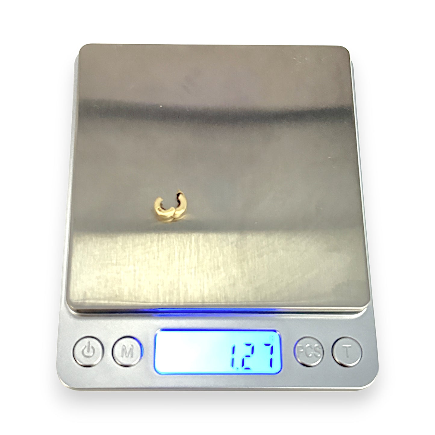 9ct Gold Plain Round Solid Gold Clip Charm. R # 1153