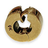 9ct Gold Plain Round Solid Gold Clip Charm. R # 1153