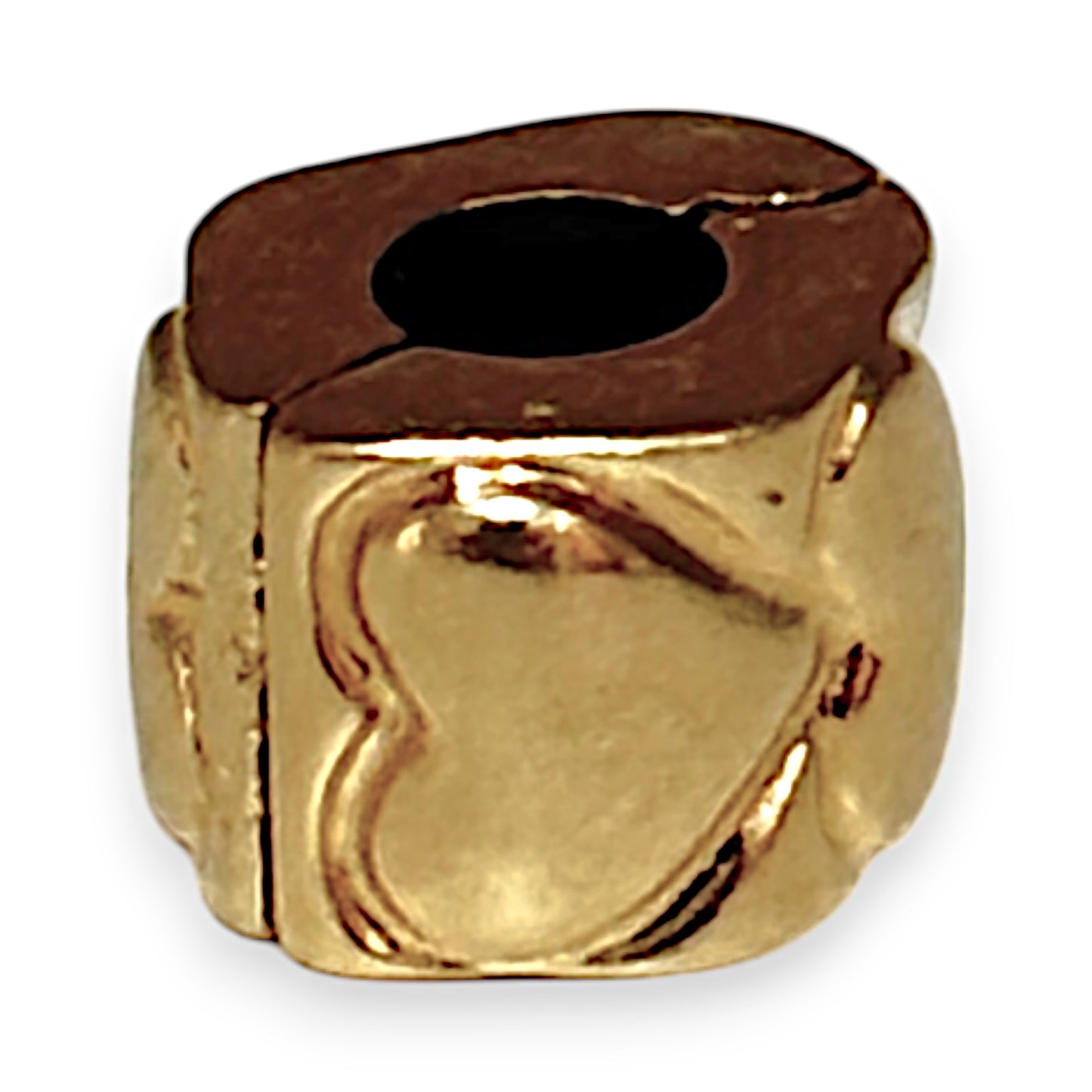 14K Gold Pandora Hearts Solid Gold Clip Charm. R # 1156