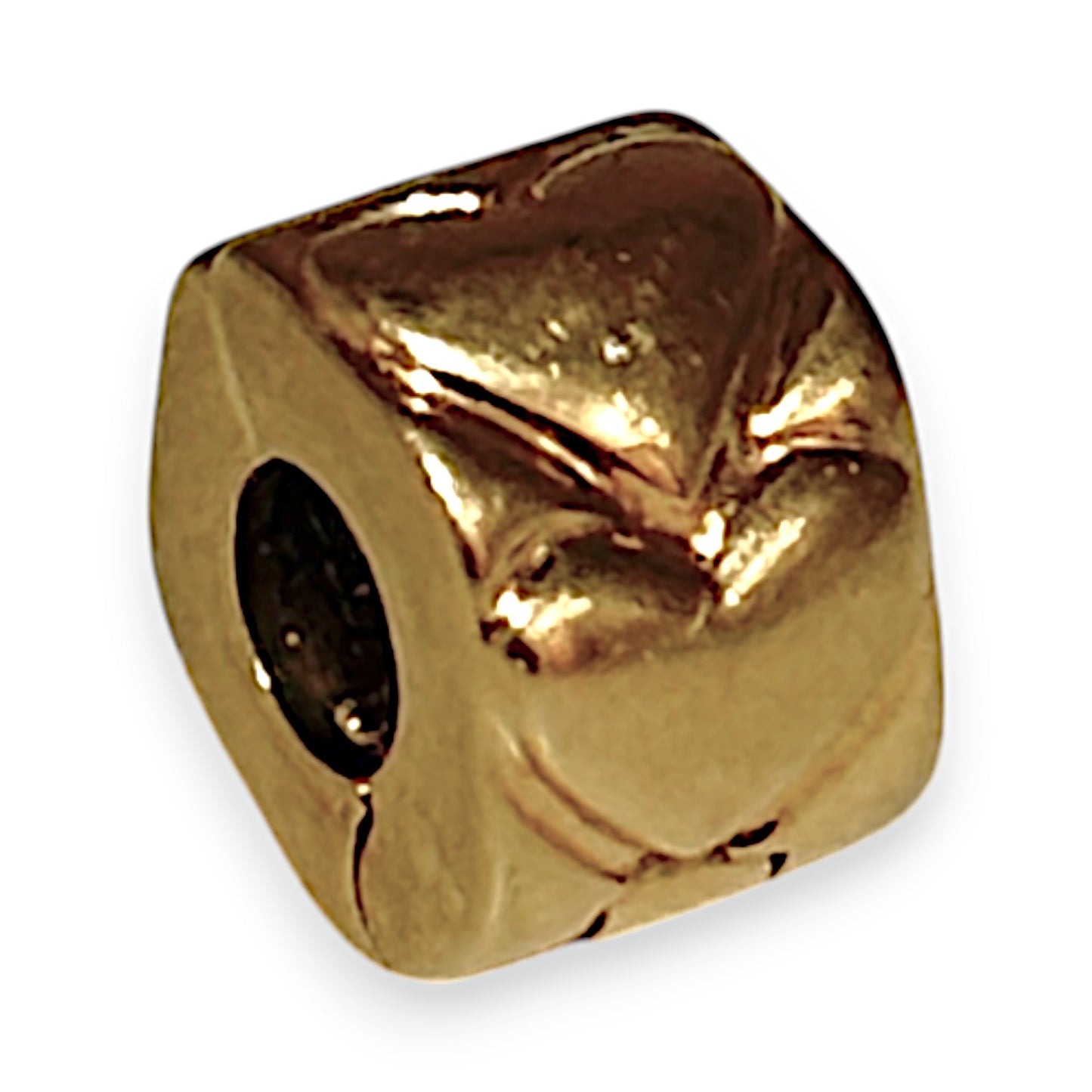 14K Gold Pandora Hearts Solid Gold Clip Charm. R # 1156
