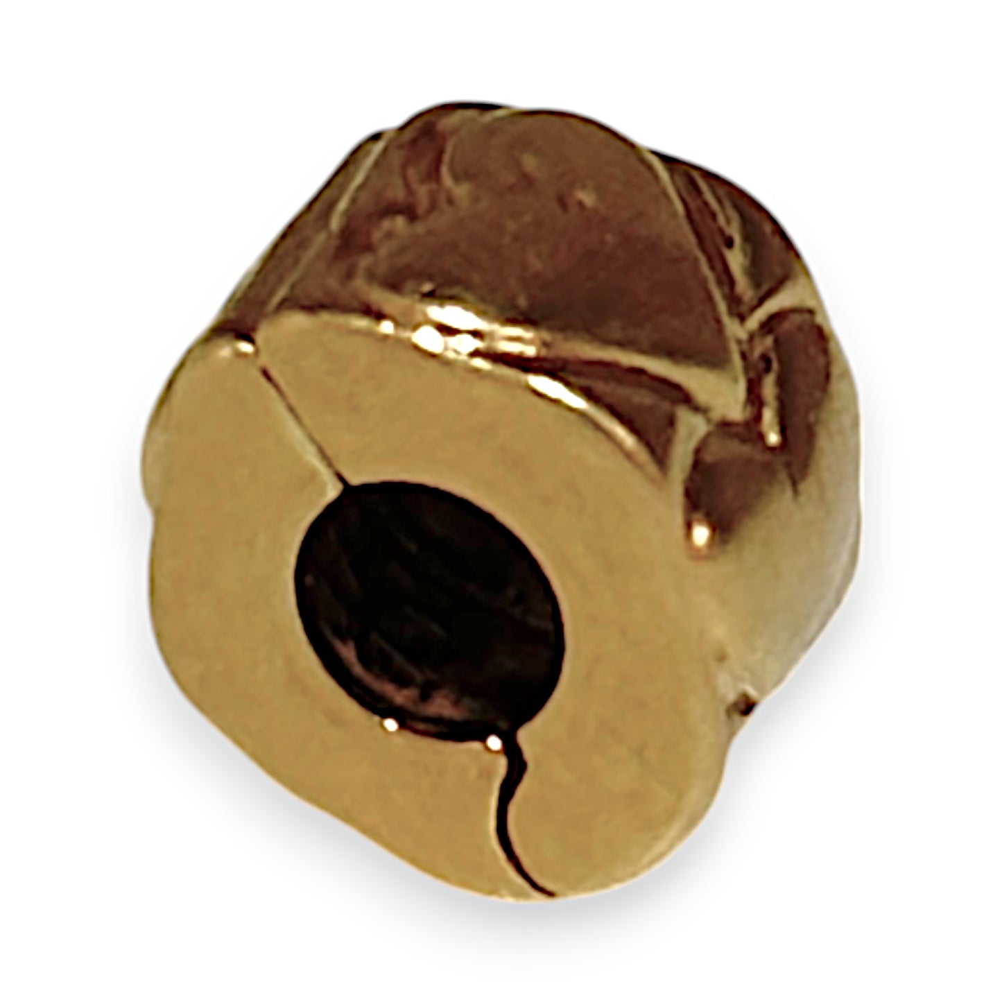 14K Gold Pandora Hearts Solid Gold Clip Charm. R # 1156