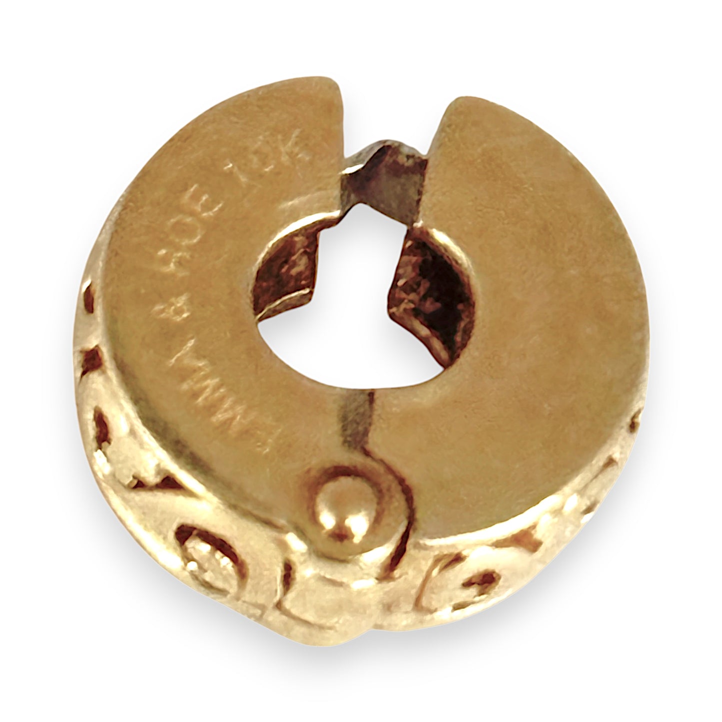 10K Gold Emma & Roe Pandora Solid Gold Clip Charm, R # 1157
