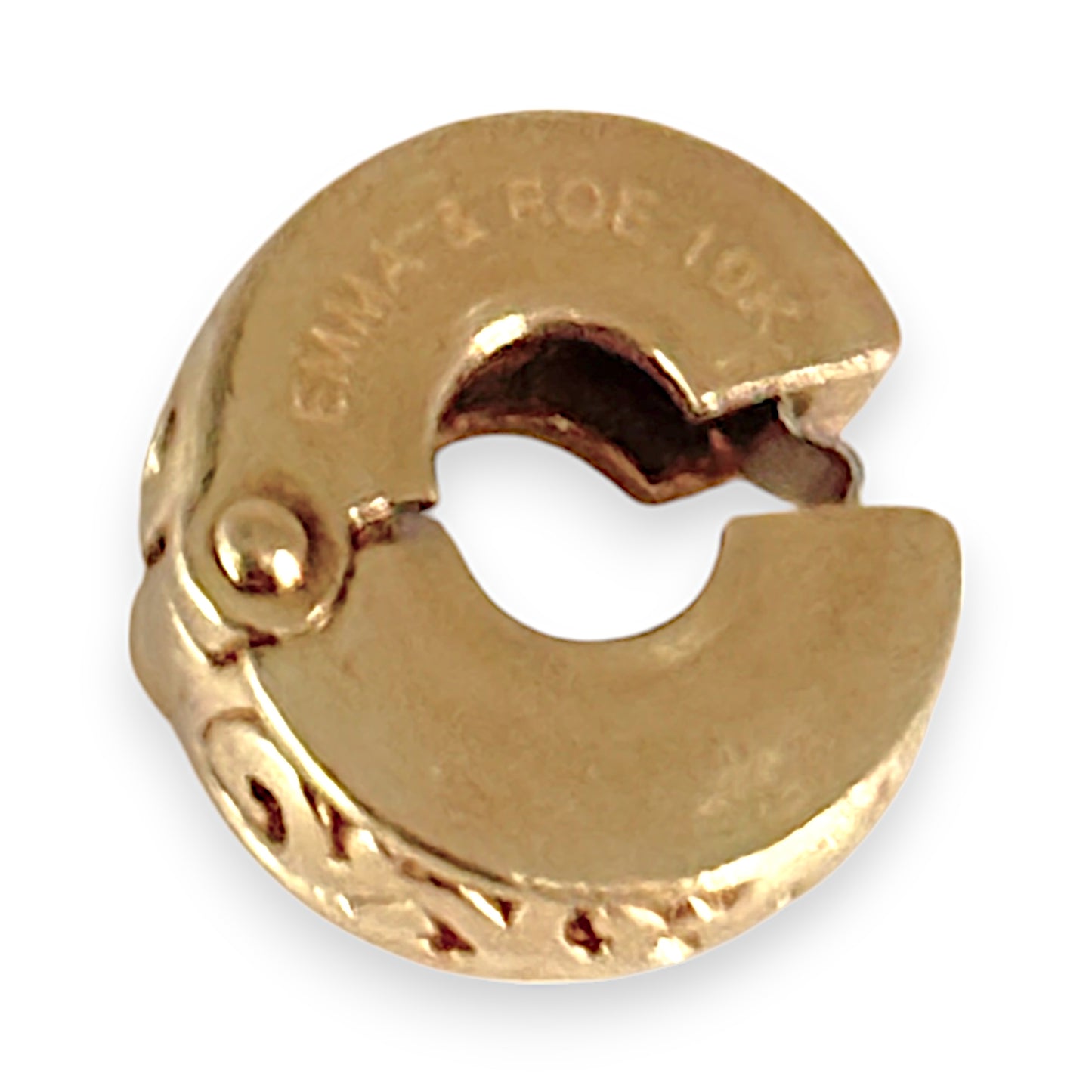 10K Gold Emma & Roe Pandora Solid Gold Clip Charm, R # 1157