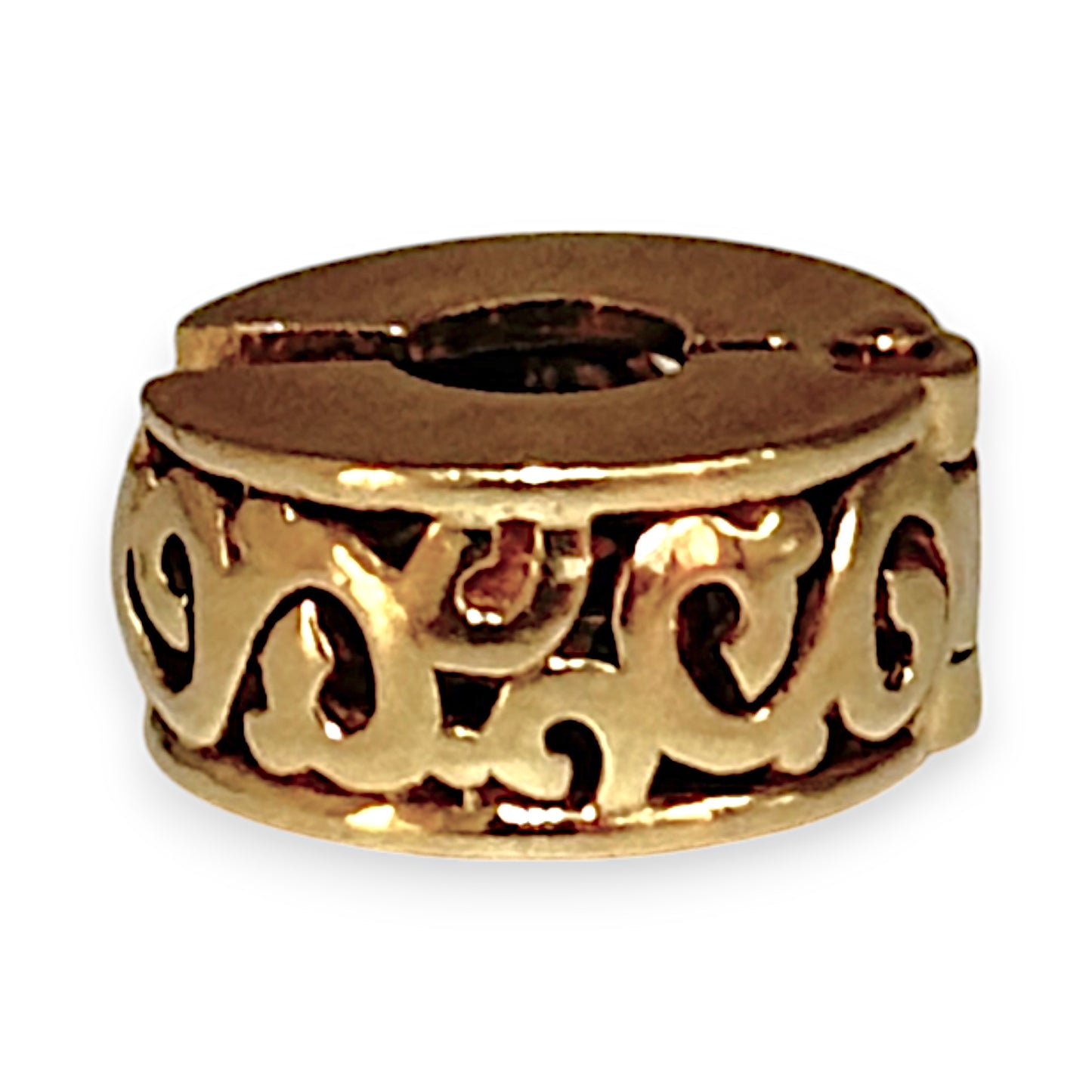 10K Gold Emma & Roe Pandora Solid Gold Clip Charm, R # 1157