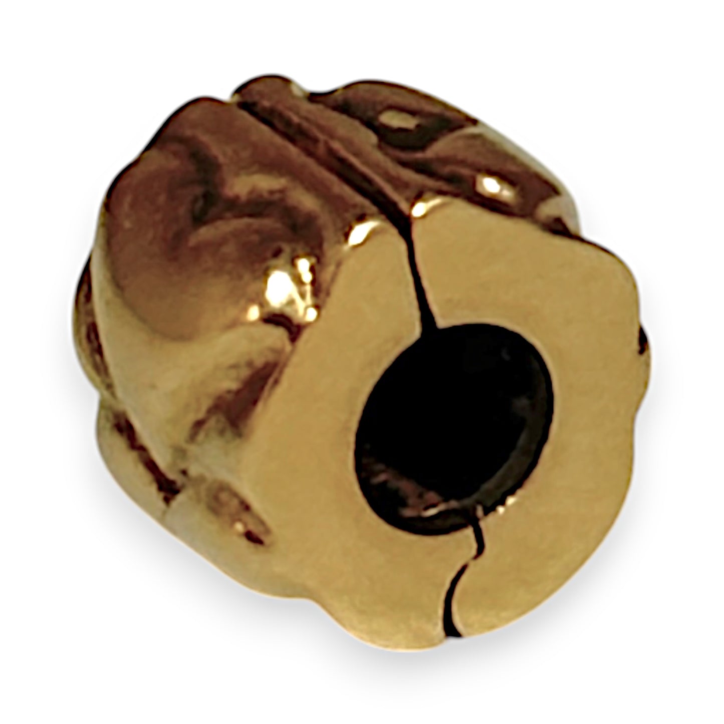 14K Gold Pandora Hearts Solid Gold Clip Charm. R # 1158