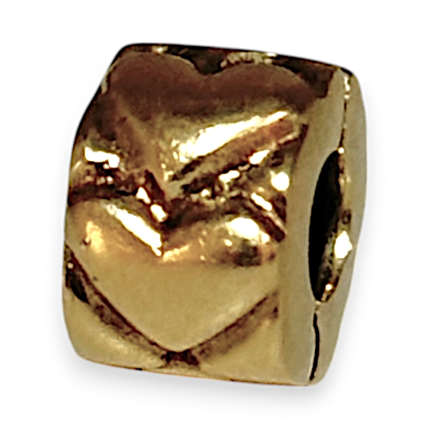 14K Gold Pandora Hearts Solid Gold Clip Charm. R # 1158