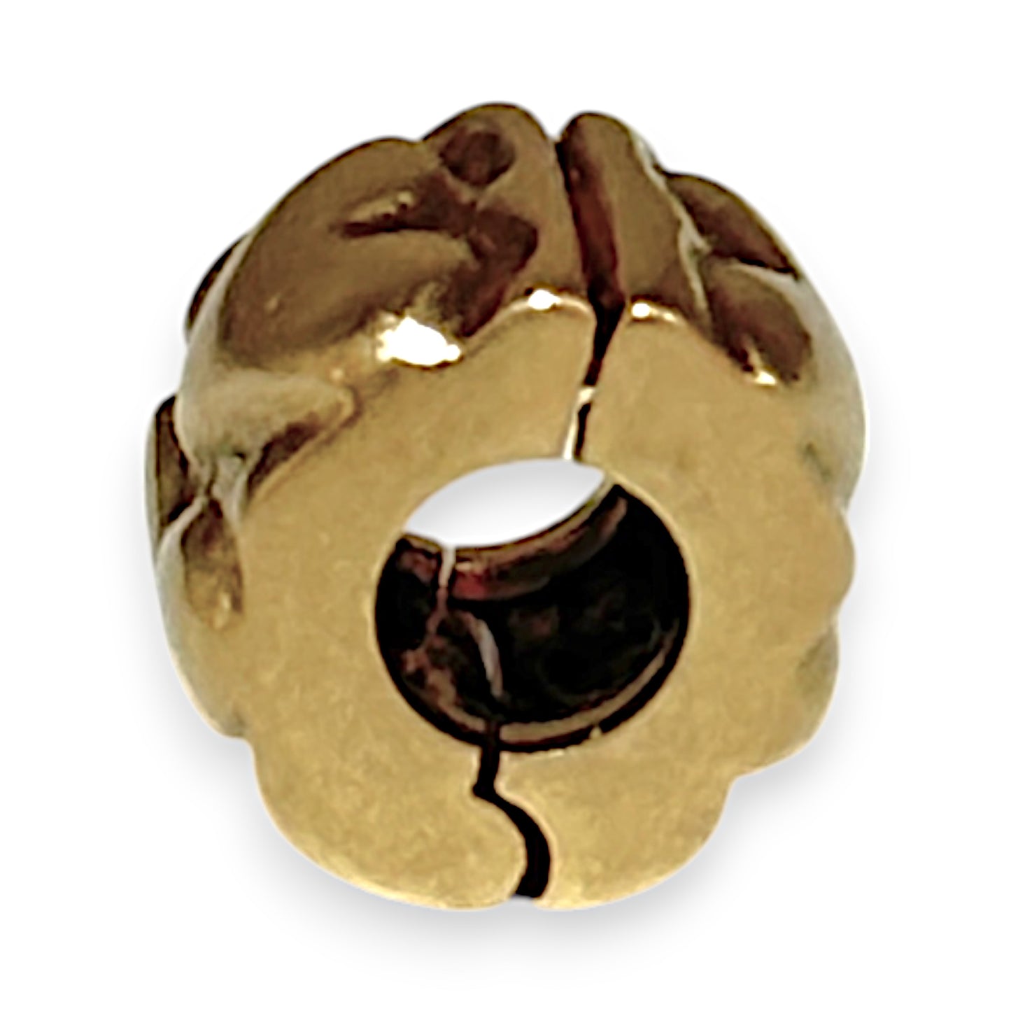 14K Gold Pandora Hearts Solid Gold Clip Charm. R # 1158
