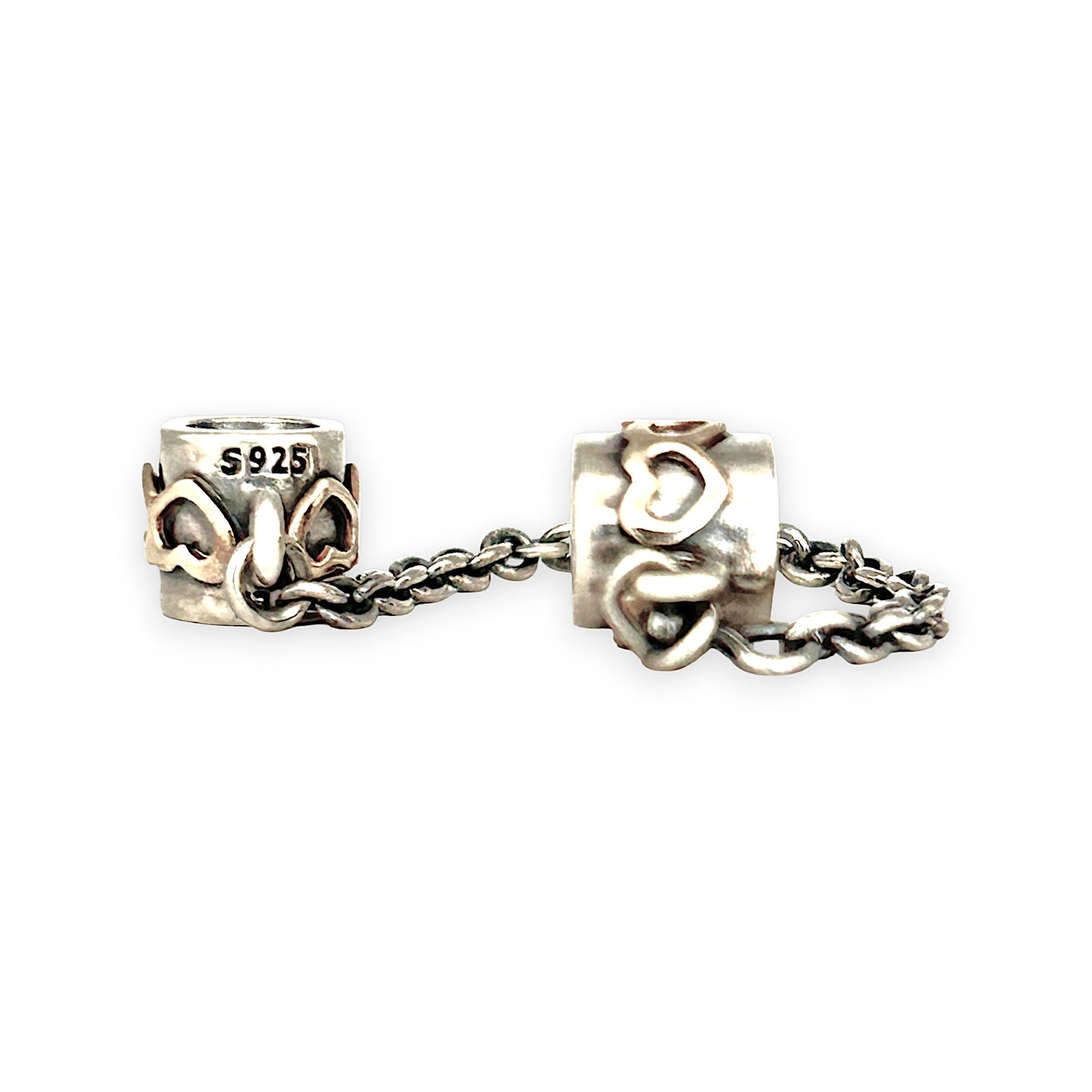 SILVER DEAL | Pandora Sterling Silver Safety Chain - Hearts