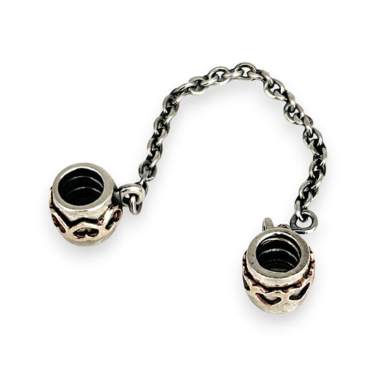 SILVER DEAL | Pandora Sterling Silver Safety Chain - Hearts