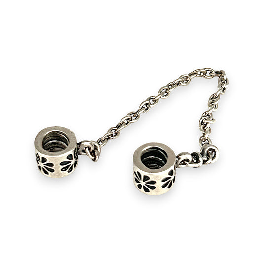 SILVER DEAL | Pandora Sterling Silver Safety Chain - Floral