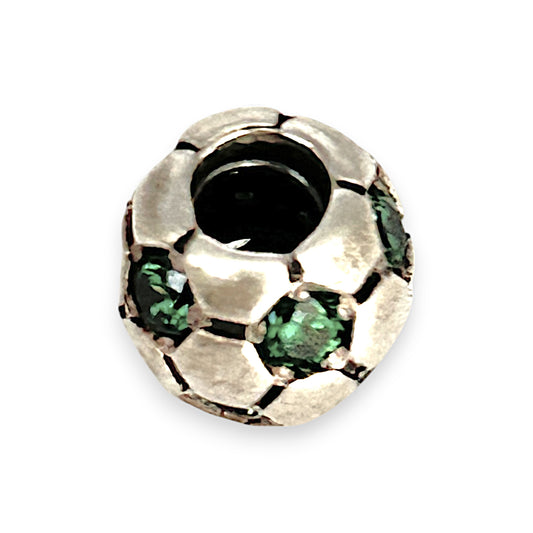 SILVER DEAL | Pandora Sterling Silver Charm - Green Soccer Ball