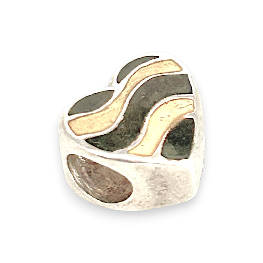 SILVER DEAL | MHJ Sterling Silver Charm - Two Tone Heart