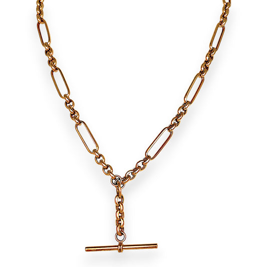 GOLD DEAL | 9ct (9K) Gold Prestige Figaro Chain T Bar, Stunning Investment. Valuation $9,000
