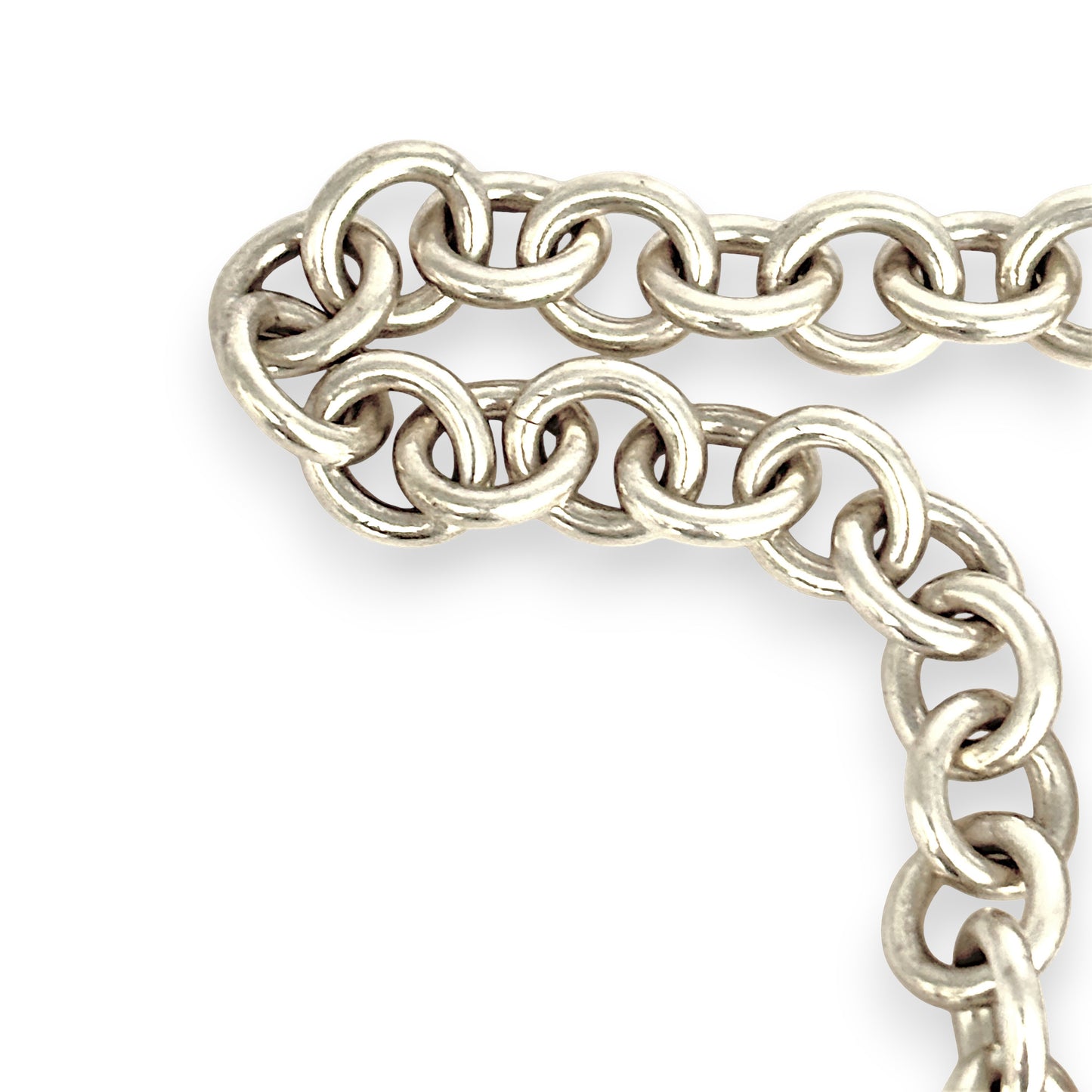 SILVER DEAL | Vintage TIFFANY & CO Sterling Silver Heart Tag Toggle Necklace 37cm
