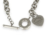 SILVER DEAL | Vintage TIFFANY & CO Sterling Silver Heart Tag Toggle Necklace 38cm