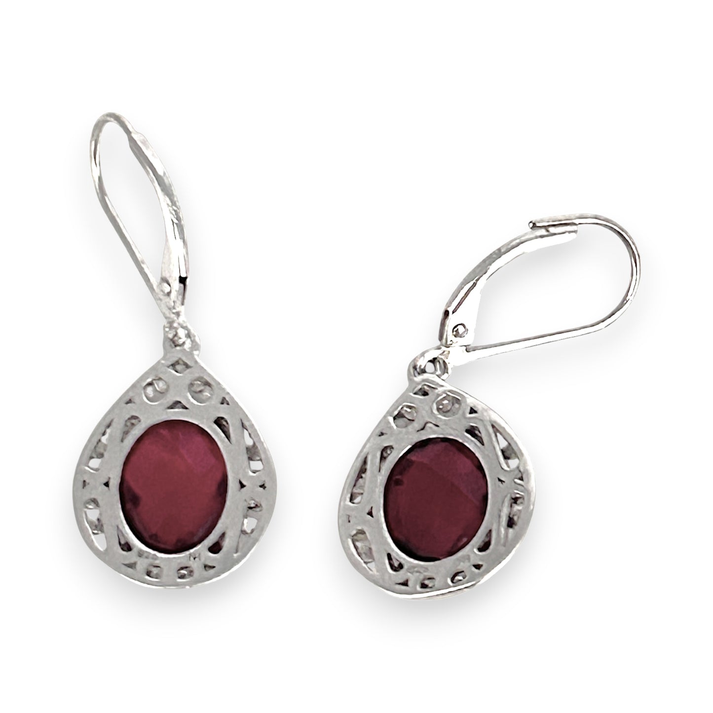 SILVER DEAL | Sterling Silver Elegant Teardrop Duo-Tone Earrings