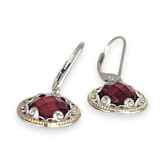 SILVER DEAL | Sterling Silver Elegant Teardrop Duo-Tone Earrings