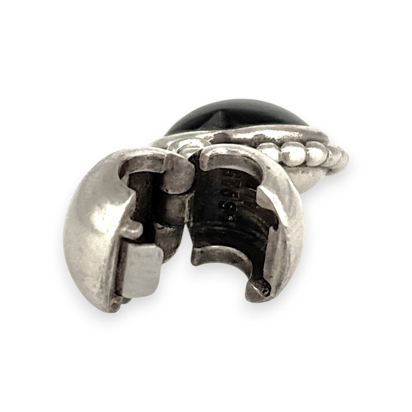 SILVER DEAL | Pandora Sterling Silver Dangle Clip Charm - Mi Amor Black Onyx Heart