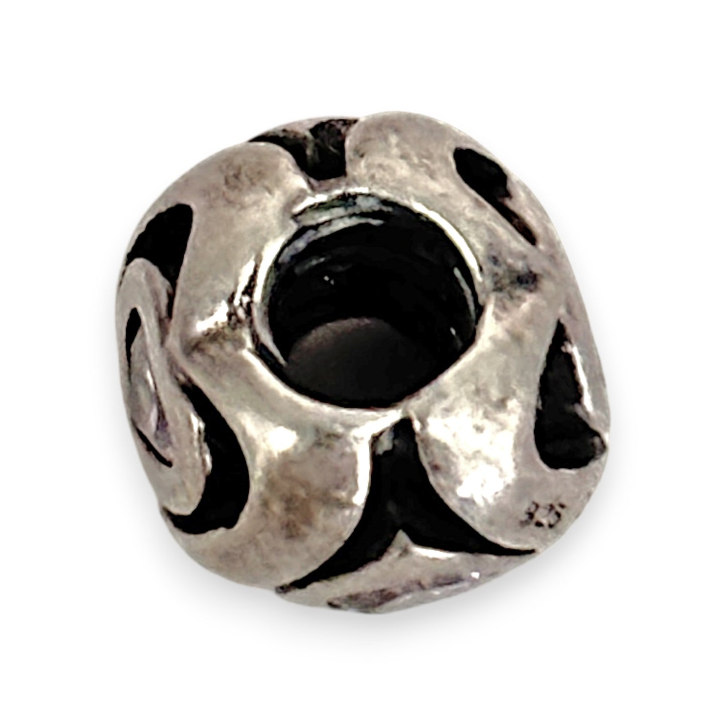 SILVER DEAL | Chamilia Sterling Silver Bead Charm - Heart with Pink CZs