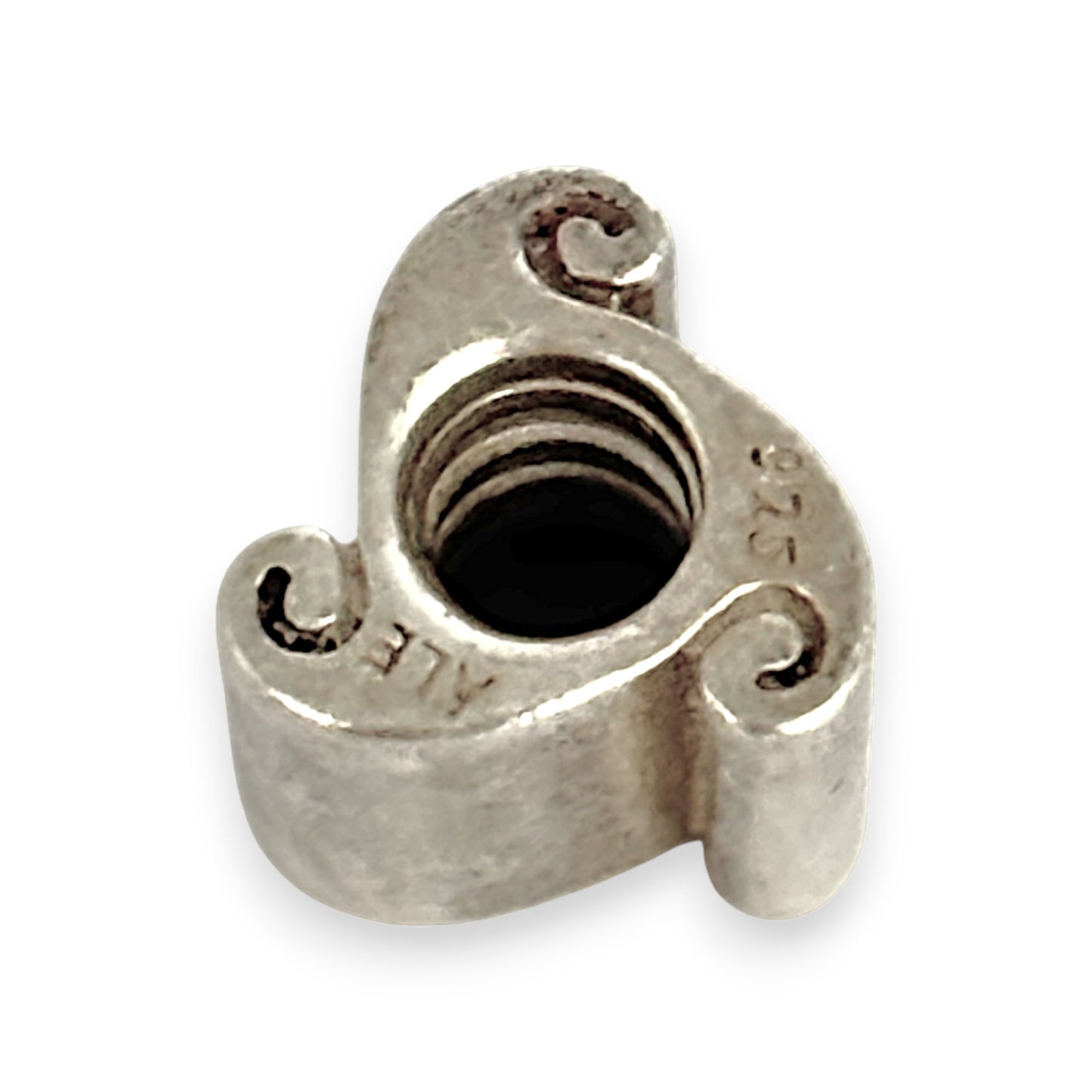 SILVER DEAL | Pandora Sterling Silver Band Bead Charm - Good Luck Scroll