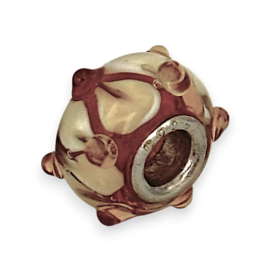 SILVER DEAL | Sterling Silver Murano Charm - Brown Bud
