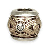 SILVER DEAL | E&R 10ct (10k) Gold and Silver Two Tone Openwork Bead Charm - Radiant Sun