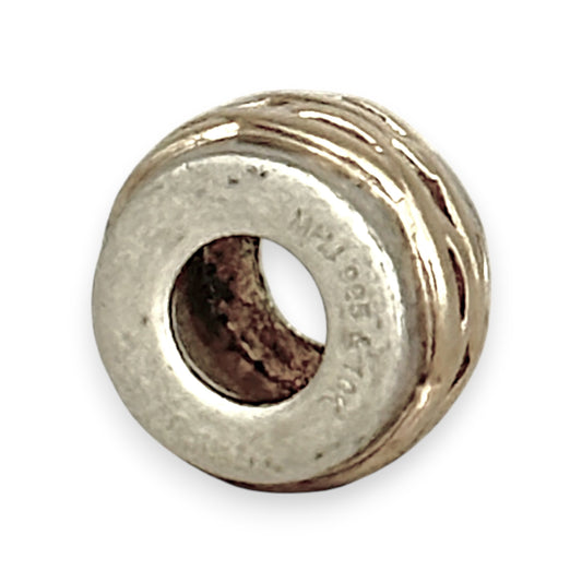 XMAS DEAL | 10kt MICHAEL HILL Gold & Silver Two Tone Bead Charm - Braided Grace