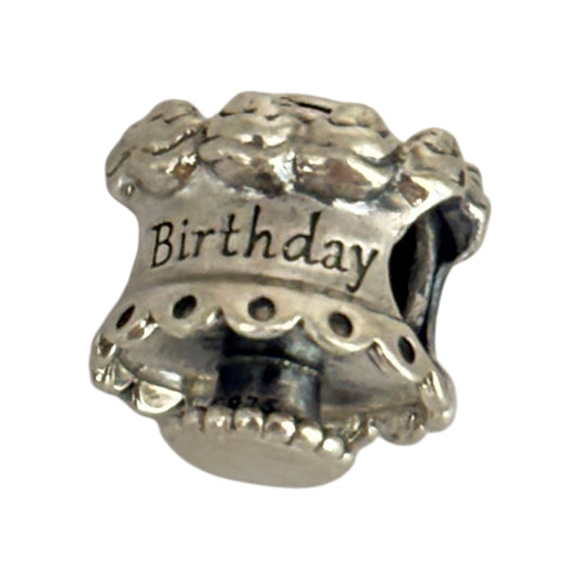 SILVER DEAL | Pandora Sterling Silver Bead Charm - Happy Birthday Cake
