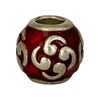 SILVER DEAL | Pandora Sterling Silver Bead Charm - Red Enamel Zen