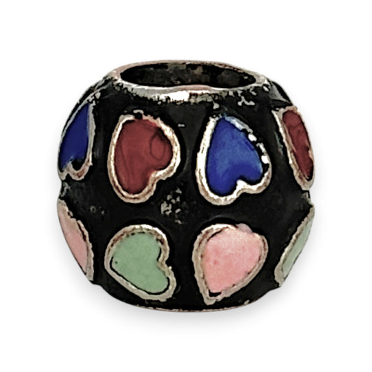 SILVER DEAL | Sterling Silver Bead Charm - Eclipse Heart Glow