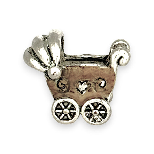 SILVER DEAL | Sterling Silver Bead Charm - Baby Pram