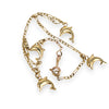 GOLD DEAL | 9ct (9K) Gold Ocean-Inspired Figaro Bracelet 20.5cm Dolphin Charms