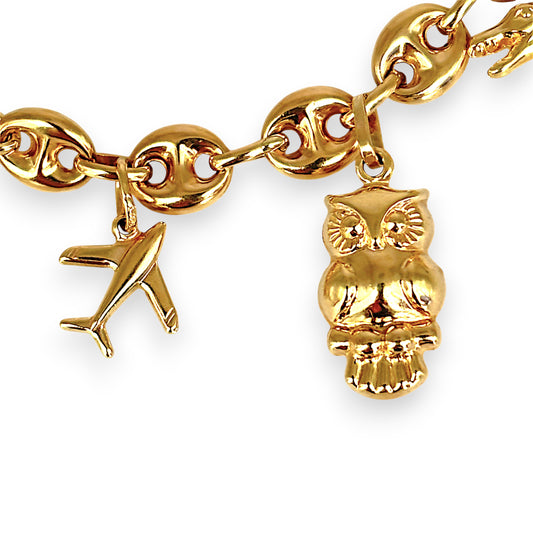 GOLD DEAL | 9ct (9K) Gold Charm Bracelet – Koala, Crocodile, Boomerang & More