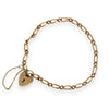 GOLD DEAL | 9ct (9K) Gold Sentimental Figaro Bracelet 18cm Padlock & Safety Chain