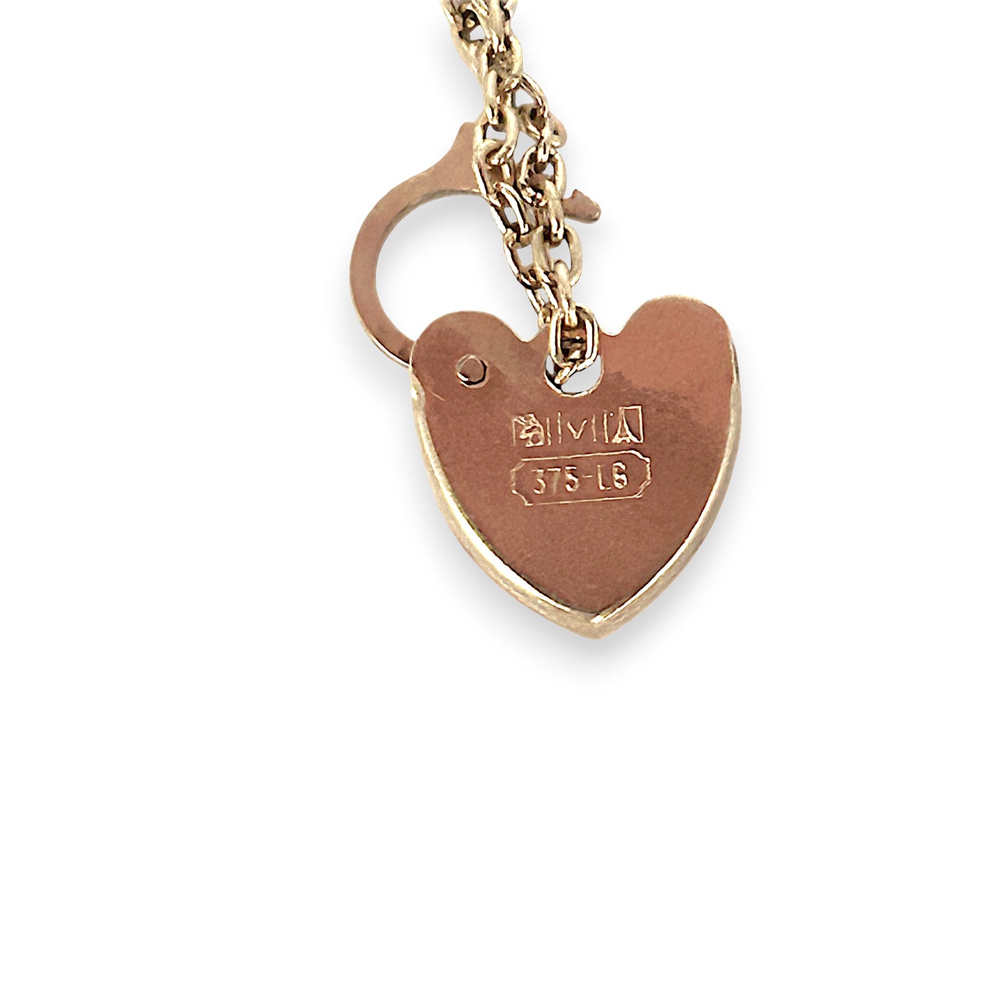 GOLD DEAL | 9ct (9K) Gold Vintage Glamour Belcher Bracelet 18cm with heart Padlock