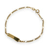 GOLD DEAL | 9ct (9K) Gold Engravable Plate ID Figaro 5-1 Bracelet 18cm