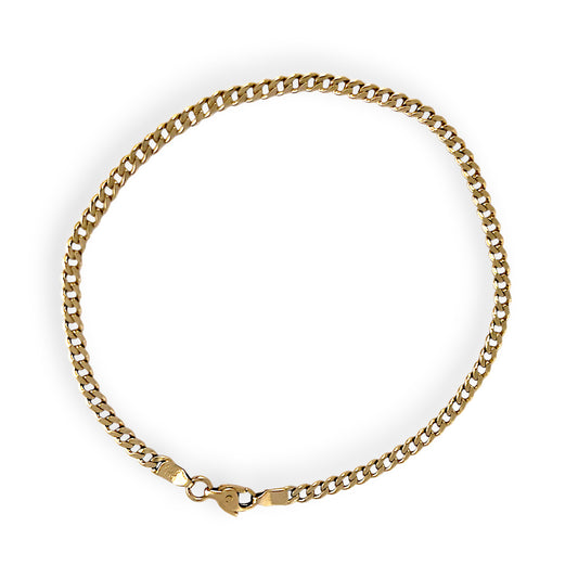 XMAS DEAL | 14kt Gold Curb Chain Bracelet 21cm - Radiant Links of Luxe Elegance