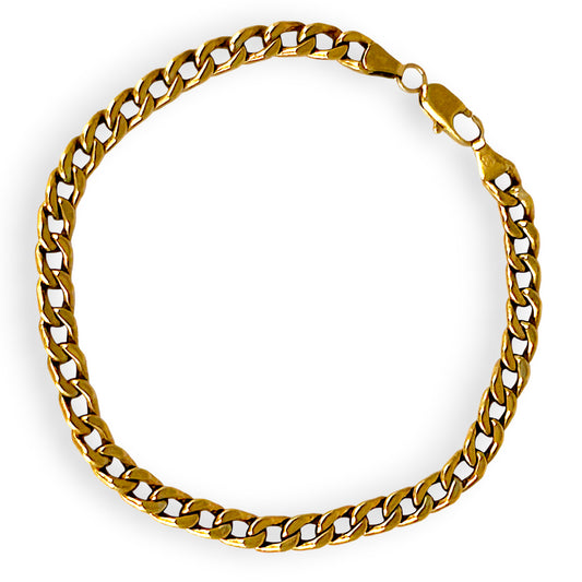 GOLD DEAL | 9ct (9K) Gold Smooth Curb Link Bracelet 21cm