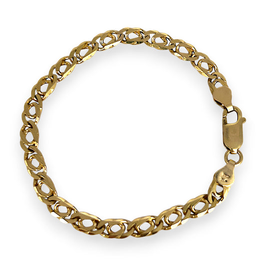 GOLD DEAL | 9ct (9K) Gold Modern Edge Double Link Bracelet 18cm