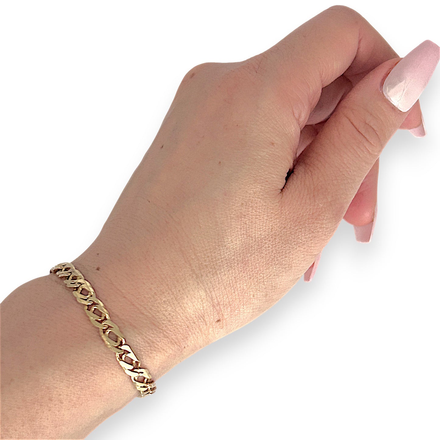 GOLD DEAL | 9ct (9K) Gold Modern Edge Double Link Bracelet 18cm