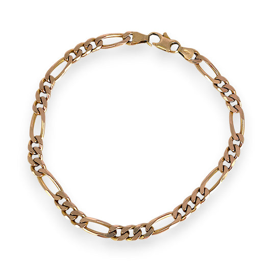 GOLD DEAL | 9ct (9K) Gold Classic Elegant Figaro Bracelet 21cm