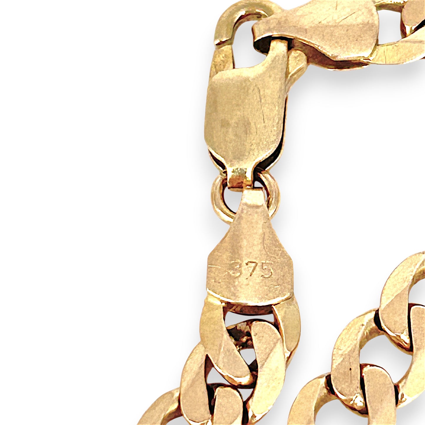 GOLD DEAL | 9ct (9K) Gold Contemporary Edge Flat Curb Bracelet 21cm