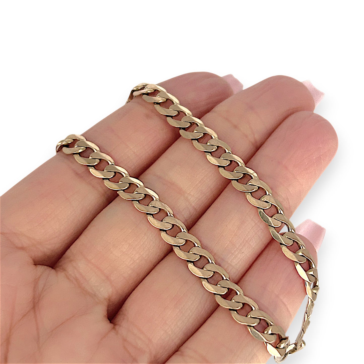GOLD DEAL | 9ct (9K) Gold Contemporary Edge Flat Curb Bracelet 21cm