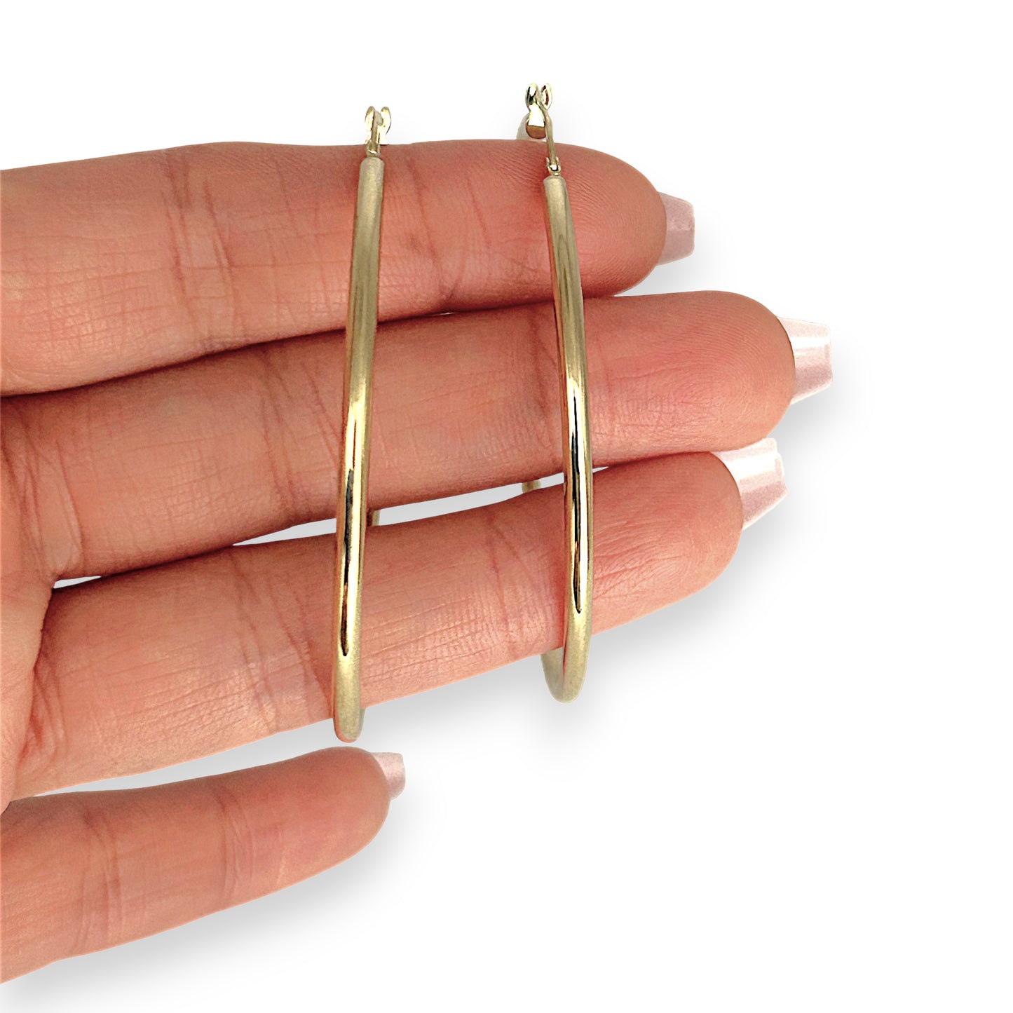 GOLD DEAL | 9ct (9K) Gold Oversized 55.3mm Circle Hoop Earrings