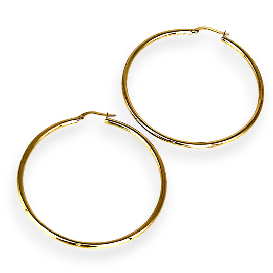 GOLD DEAL | 9ct (9K) Gold Oversized 55.3mm Circle Hoop Earrings