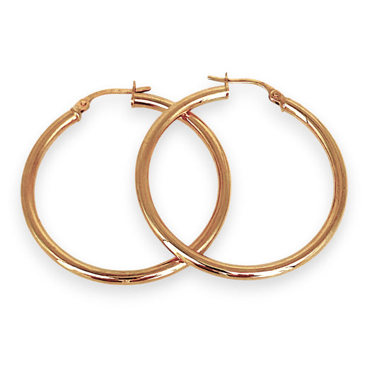 GOLD DEAL | 9ct (9K) Gold Large 36.4mm Bold Circle Silhouette Hoop Earrings