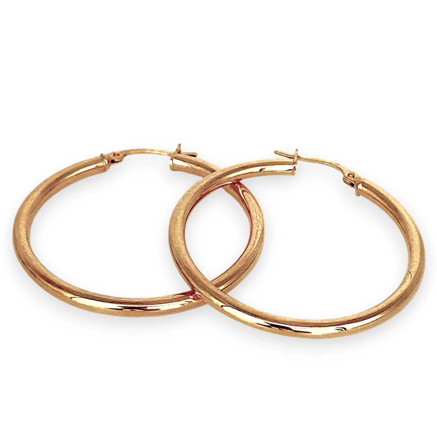 GOLD DEAL | 9ct (9K) Gold Large 36.4mm Bold Circle Silhouette Hoop Earrings