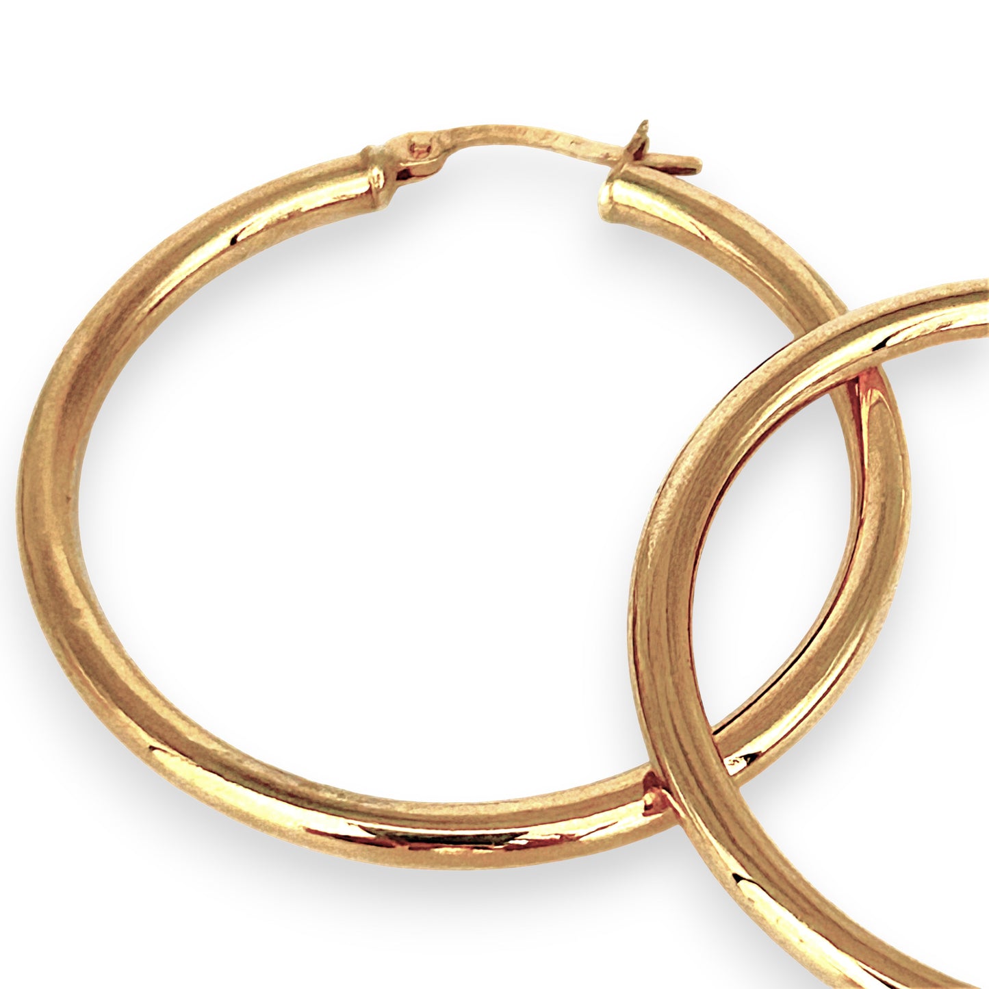 GOLD DEAL | 9ct (9K) Gold Large 36.4mm Bold Circle Silhouette Hoop Earrings