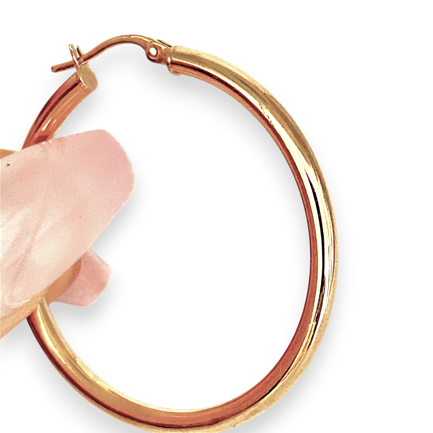 GOLD DEAL | 9ct (9K) Gold Large 36.4mm Bold Circle Silhouette Hoop Earrings