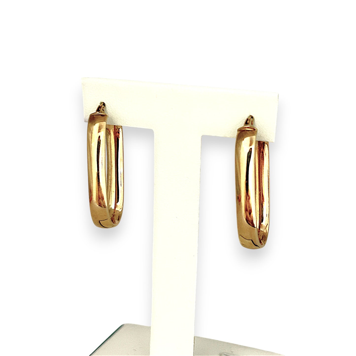 GOLD DEAL | 9ct (9K) Gold Contoured Oval Hoop Earrings 34.1mm